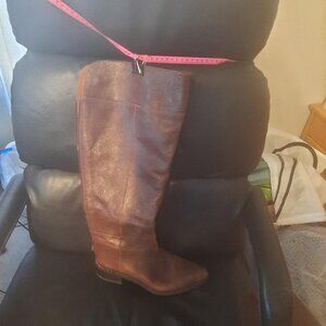 Franco Sarto Daya Over Knee Boot Wide Calf Brown Size 9 PreLoved Good Condition